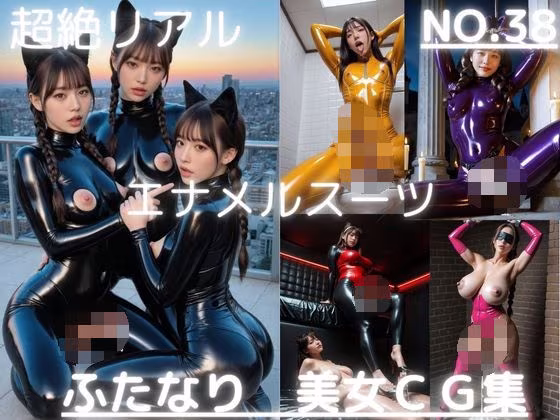 超絶リアル！！エナメルスーツ！かわいいふたなりCG集 No.38【緊縛・拘束・各種ポーズ・足こき・キャットガール】大容量495枚