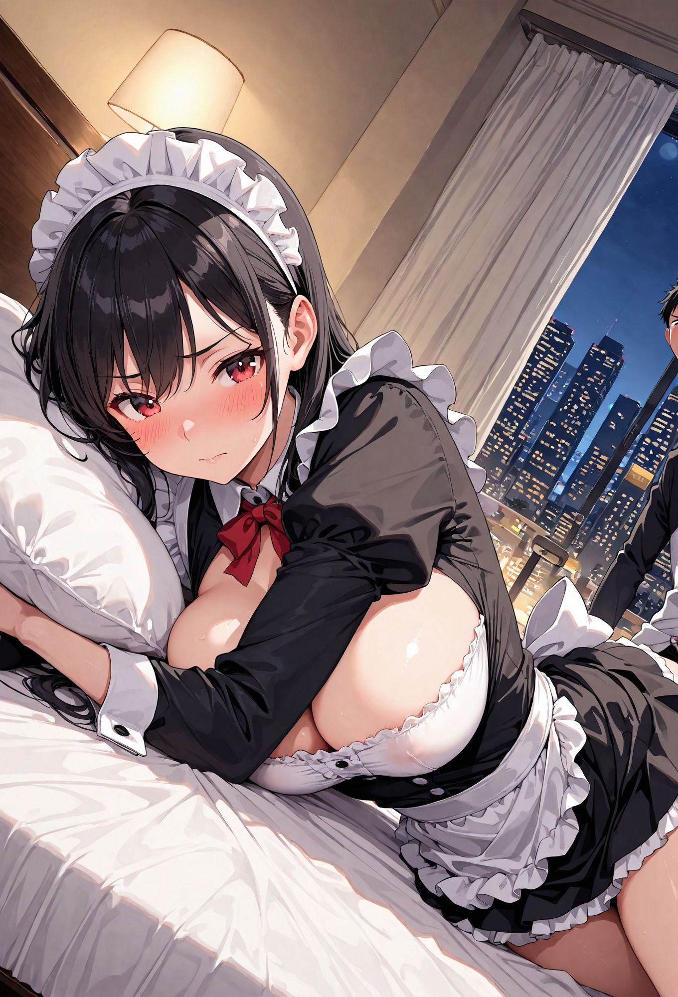 出勤終わりのメイドとホテル