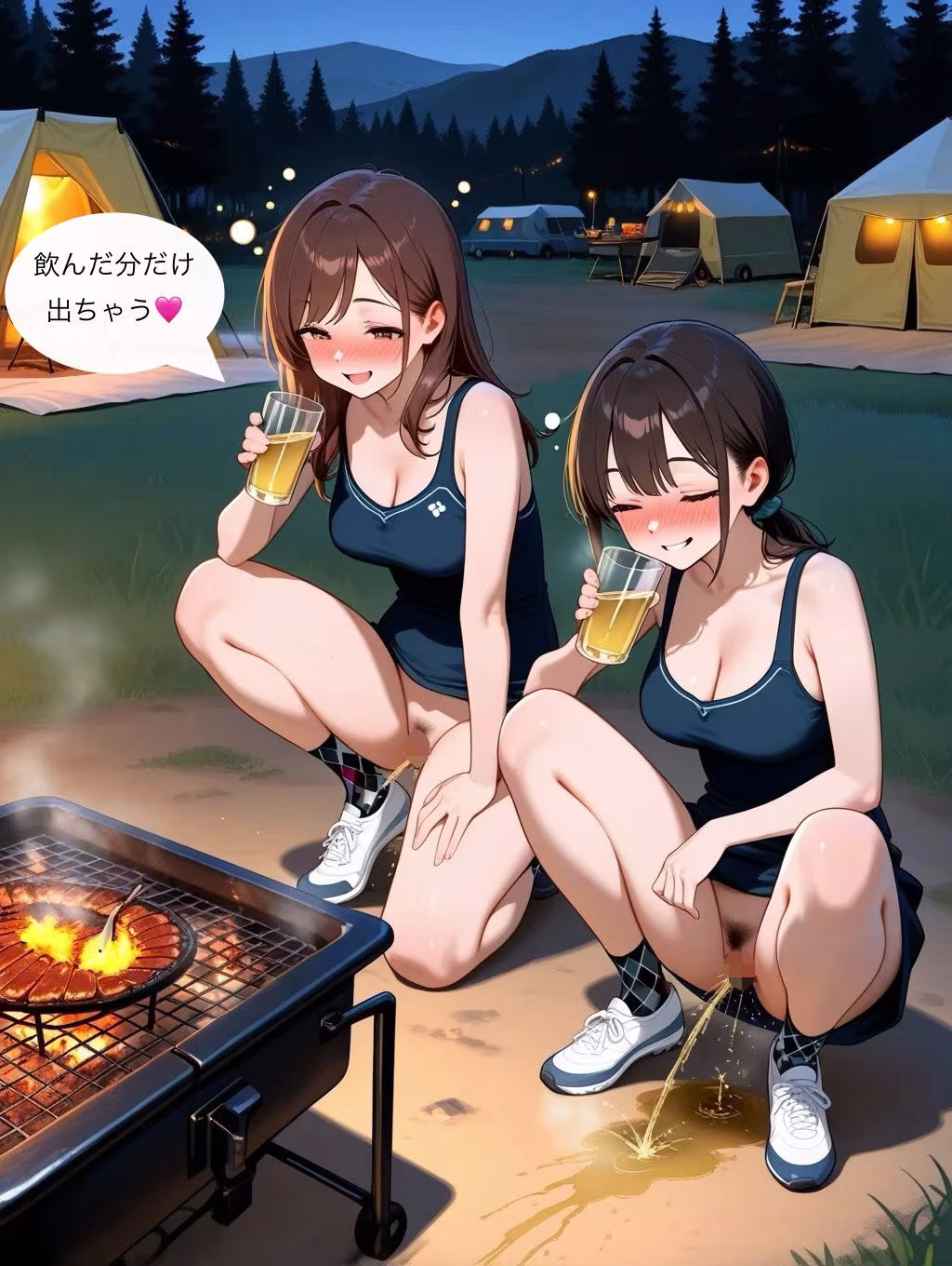 サークルのバーベキューで飲み過ぎて