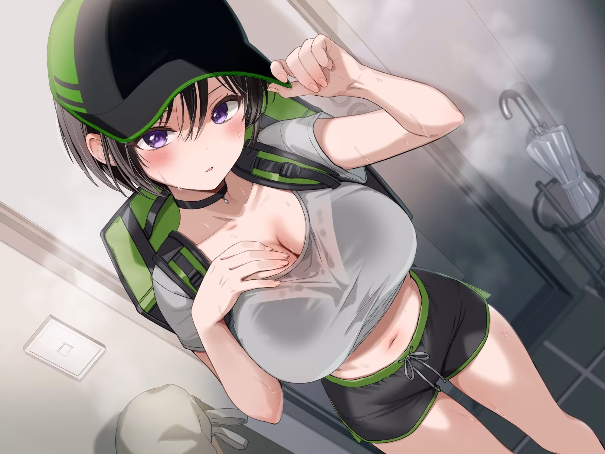 【BSS報告】配達先でヤリまくってる話を聞かせながらヌいてくれる爆乳ダウナー後輩