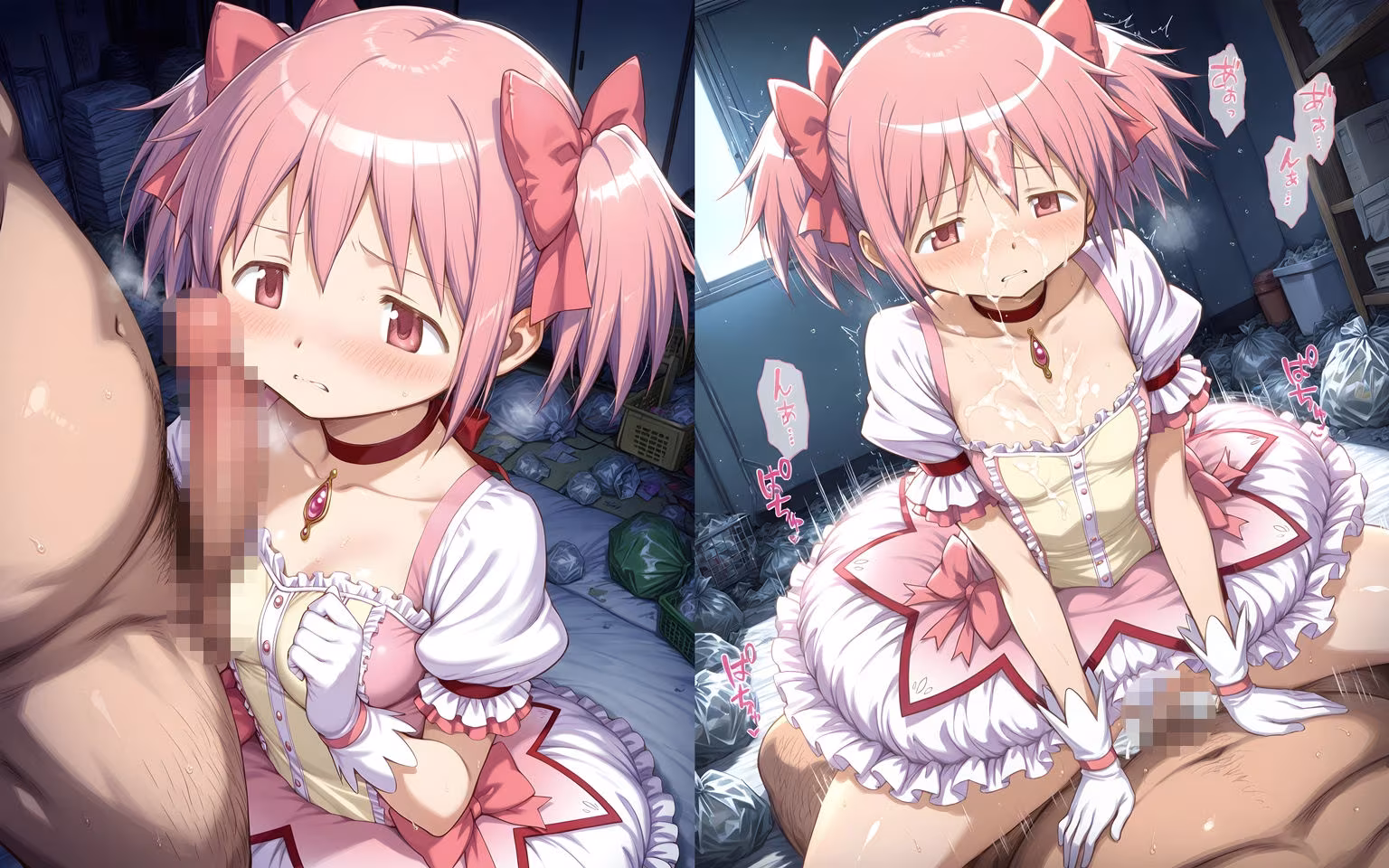 お持ち帰りされた魔法少女達がおじさんと朝までSEX