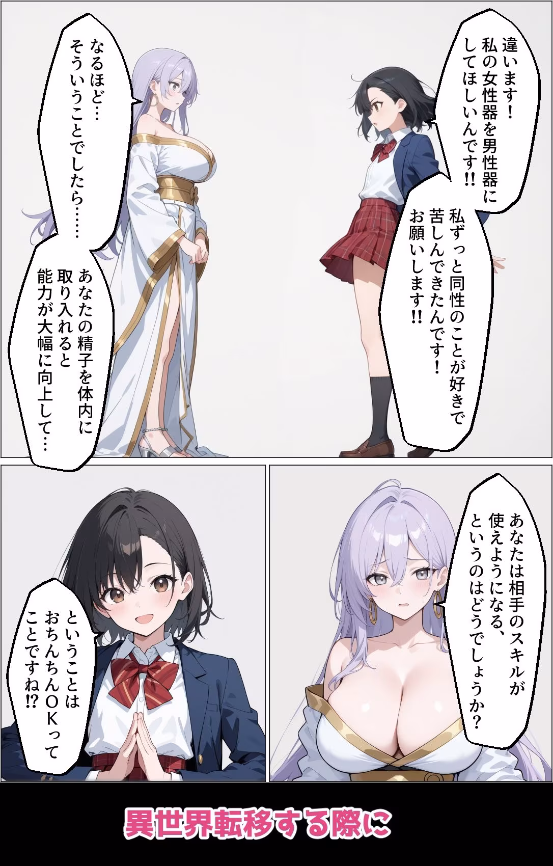 異世界転移でレズがペニスを手に入れてセックスで無双した件