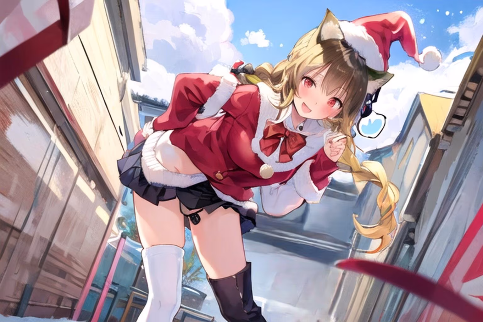 猫のサンタさんがプレゼントを持ってきた…のだが