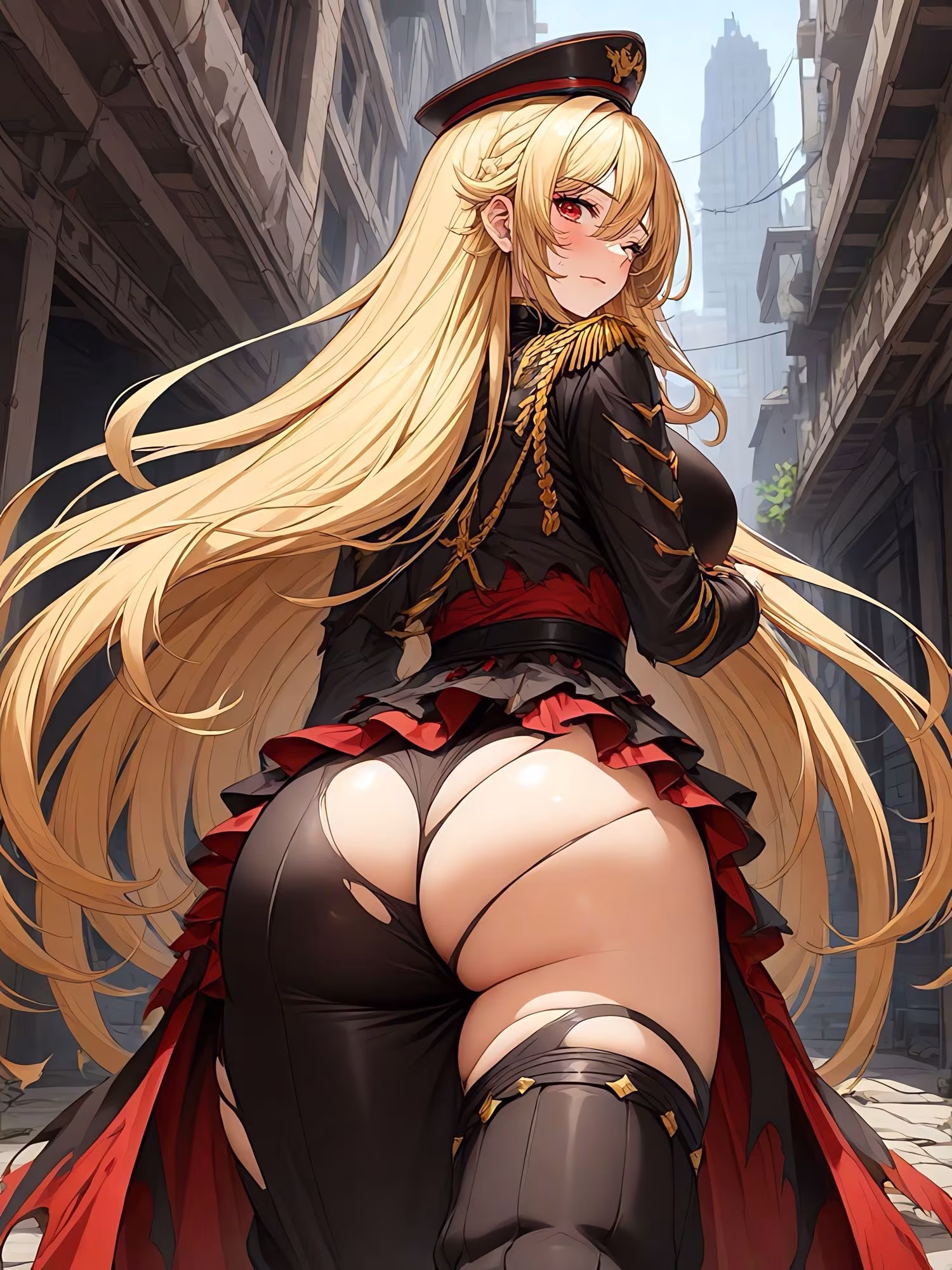 軍服尻破れ